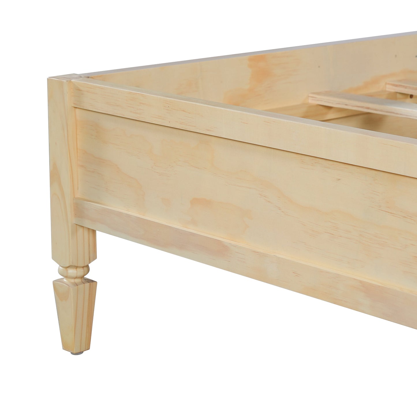 King Wood Platform Bed with Classic Headboard