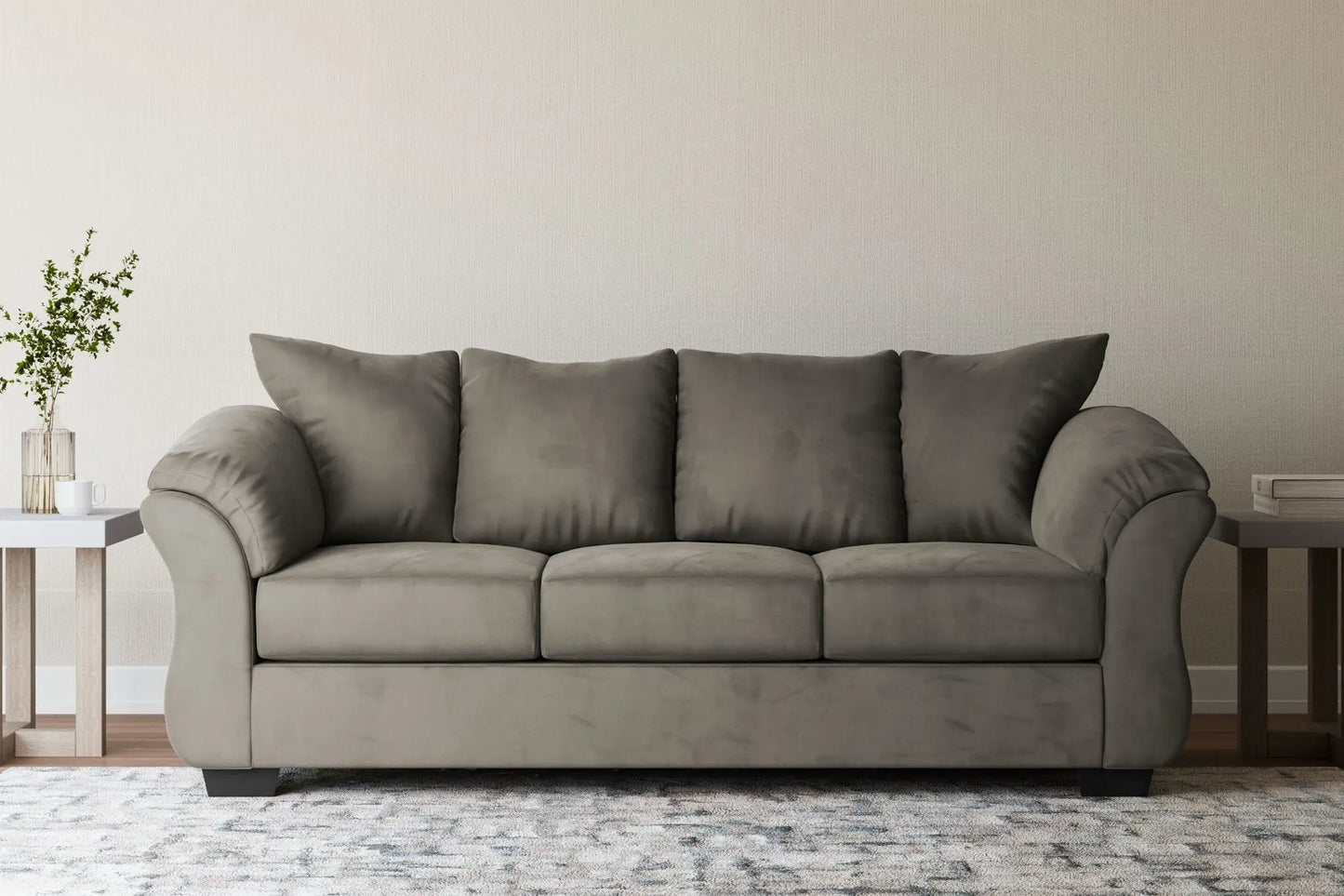 Darcy stationary sofa in gray fabric with plush cushions by Unique Piece Furniture on Tampa Home & Garden Store