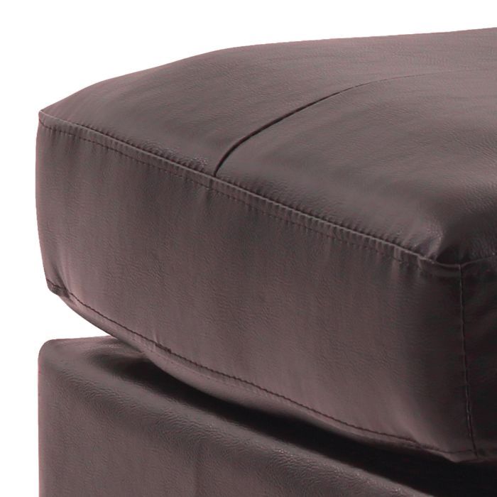 Upholstered ottoman brown faux leather with visible stitching by HouseOfZazla on Tampa Home & Garden Store