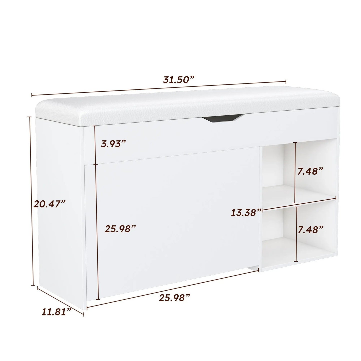Modern Entryway Bench With 3 Tier Drawers