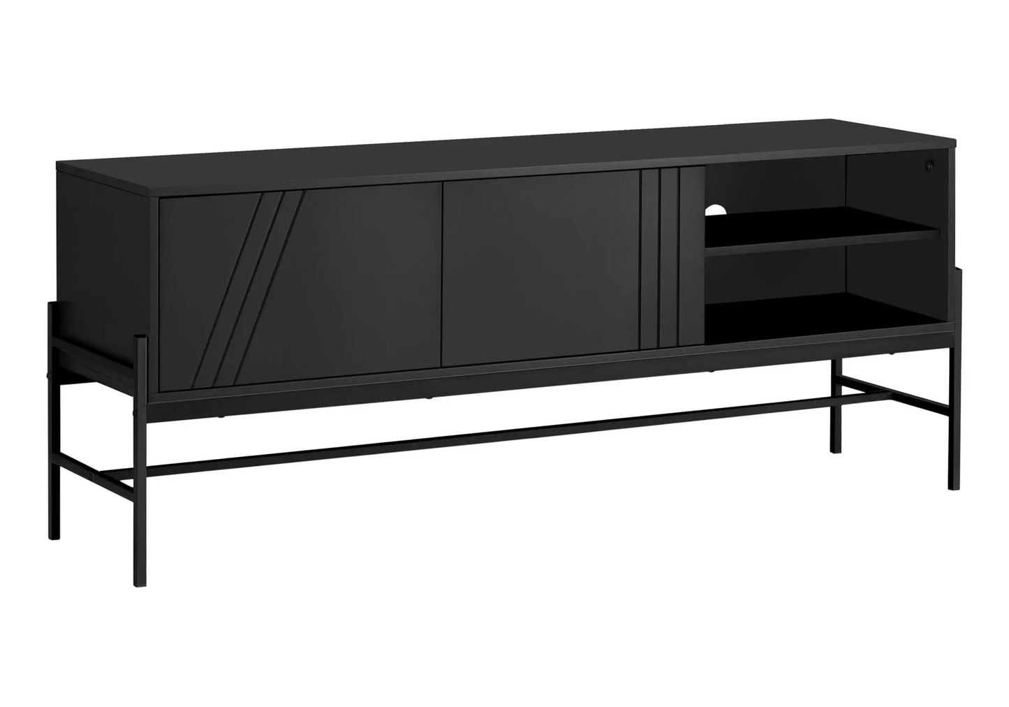 TV stand black modern console with storage cabinet and open shelf by Unique Piece Furniture on Tampa Home & Garden Store