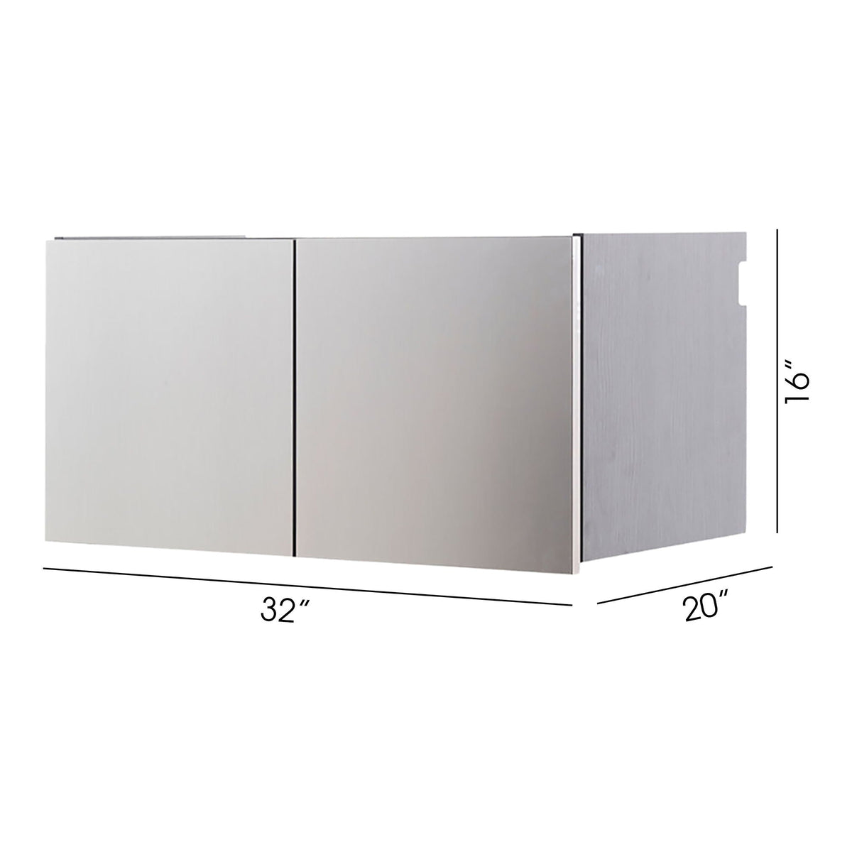 Dark gray Nova Series wall-mounted garage cabinet with extra deep storage, 32in wide x 20in deep on Tampa Home & Garden Store