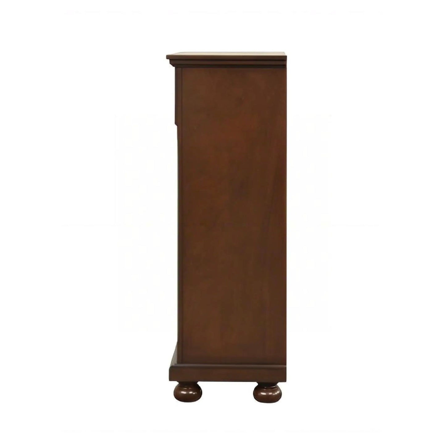 Meade Chest, accent chest by Unique Piece Furniture, brown wood finish with rounded bun feet on Tampa Home & Garden Store
