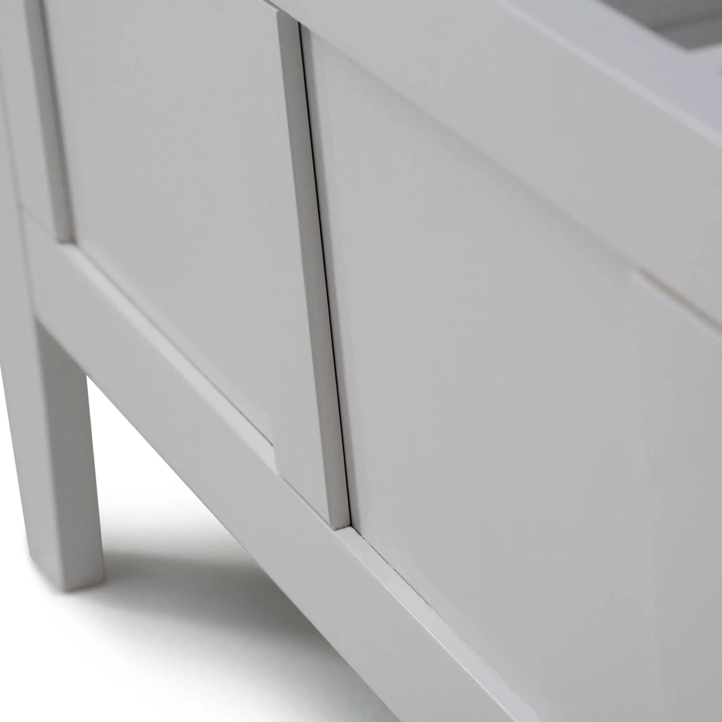 Brooklyn Handcrafted Entryway Storage Bench white wood with diagonal cross-brace on Tampa Home & Garden Store
