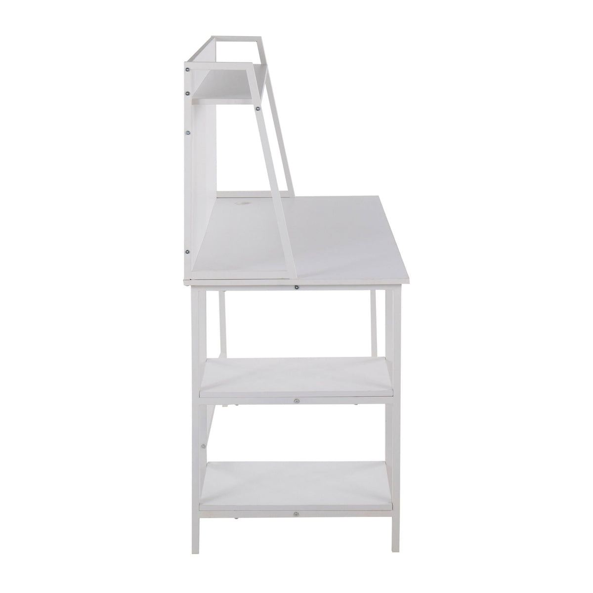 Contemporary lift-top desk with shelf storage in white finish, compact home office on Tampa Home & Garden Store