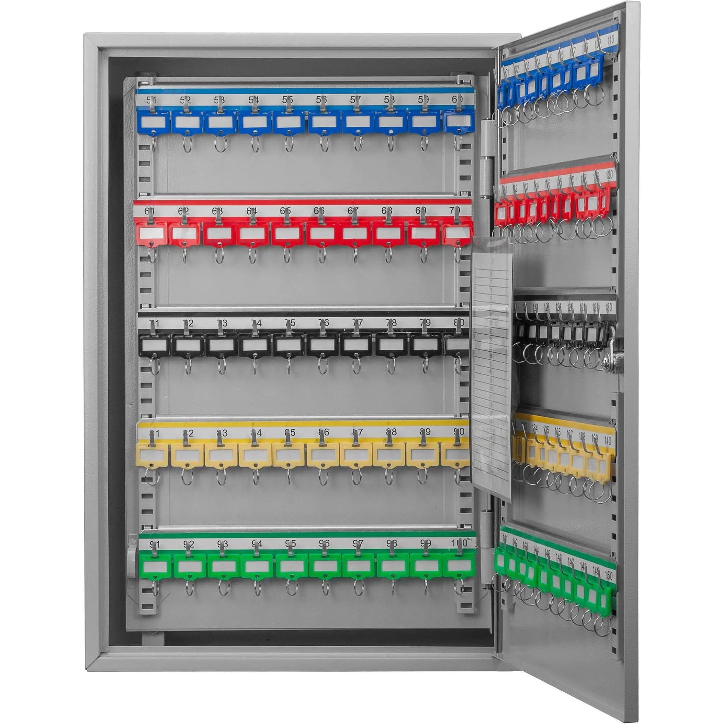 Adjustable key cabinet with lock, Unique Piece Furniture wall storage with color-coded keys on Tampa Home & Garden Store