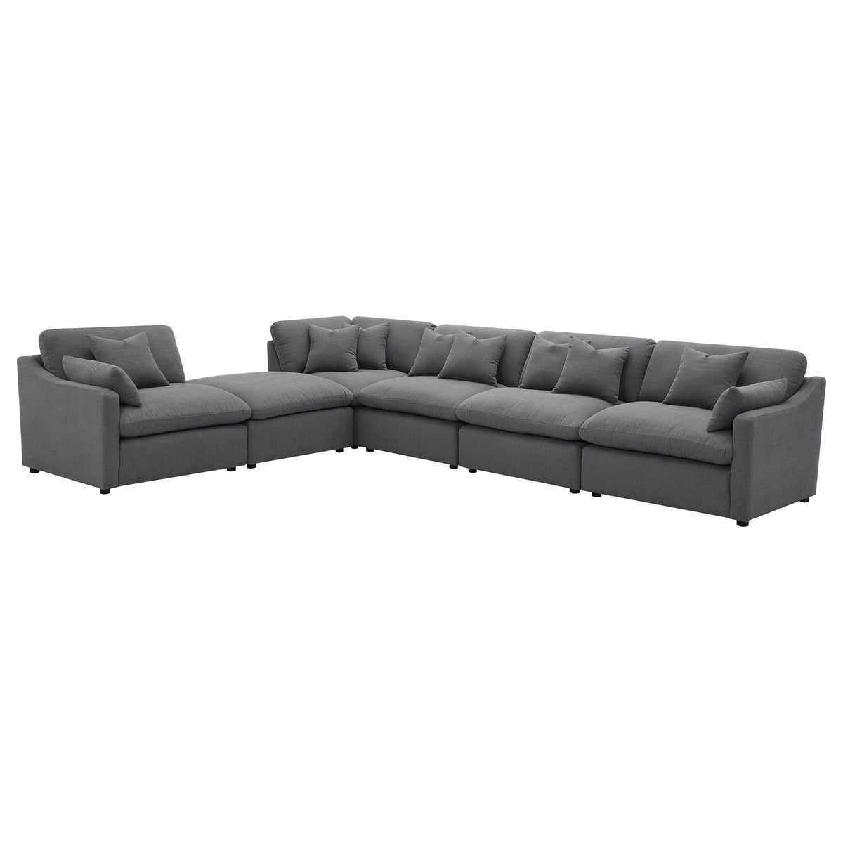 6-piece charcoal gray upholstered modular sectional with ottoman and reversible cushions on Tampa Home & Garden Store