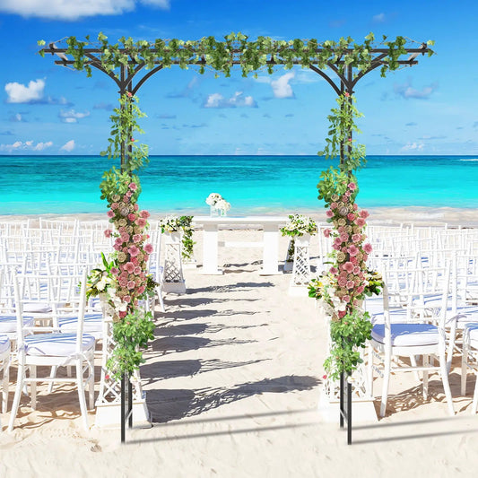 6.8 Feet Garden Arbor with Trellises for Climbing Plant Vine Rose - Tampa Home & Garden Store