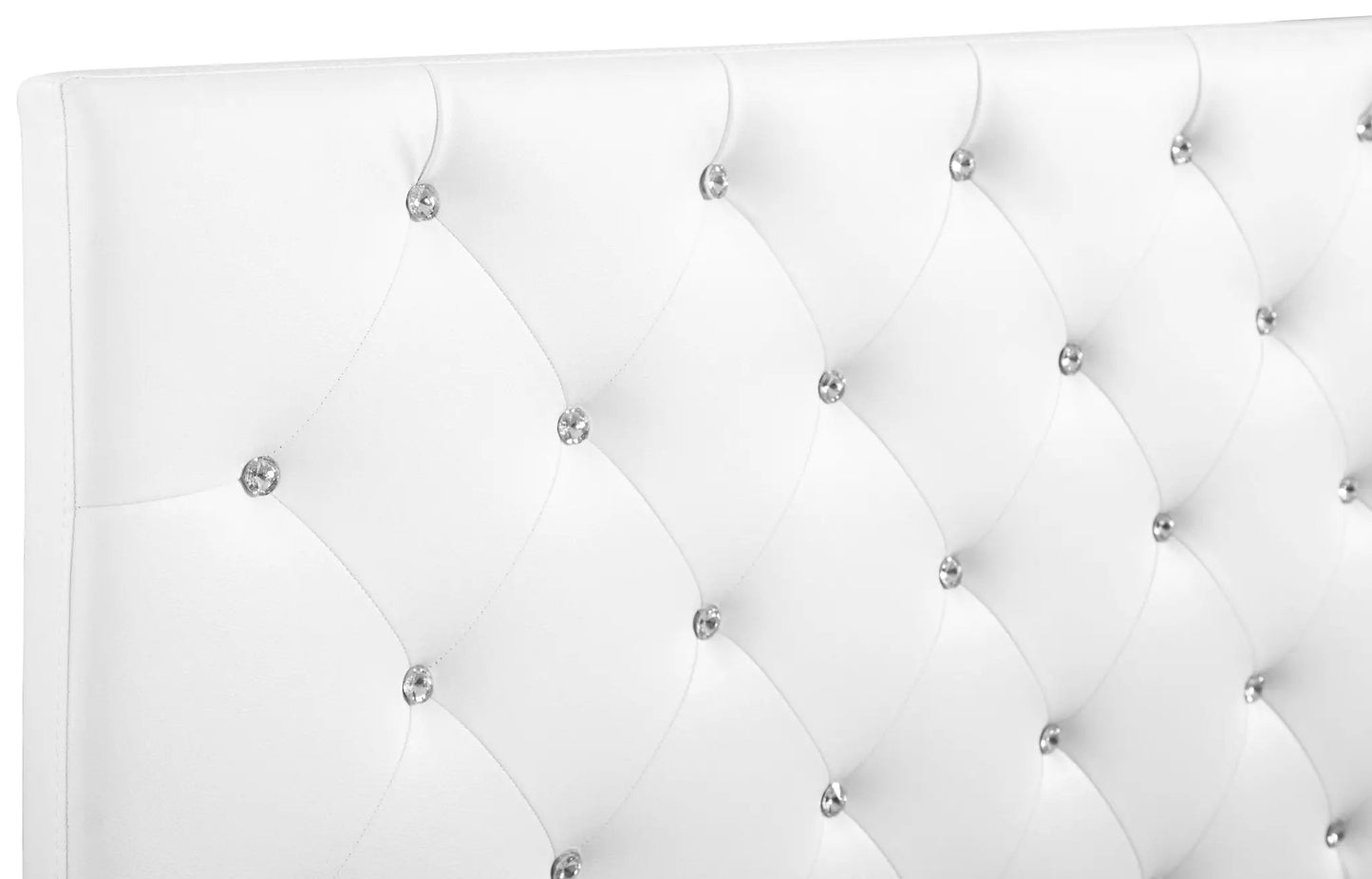 Panel Headboard with Faux Jewel Button Tufting