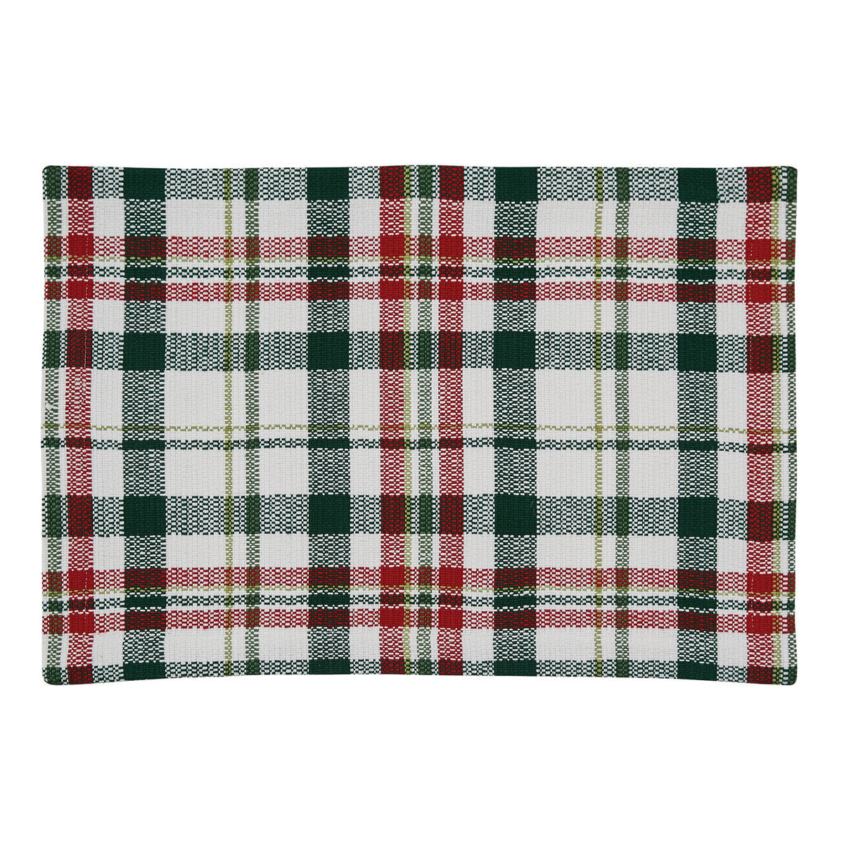 Grace plaid cotton placemat in red, green and white checks on Tampa Home & Garden Store