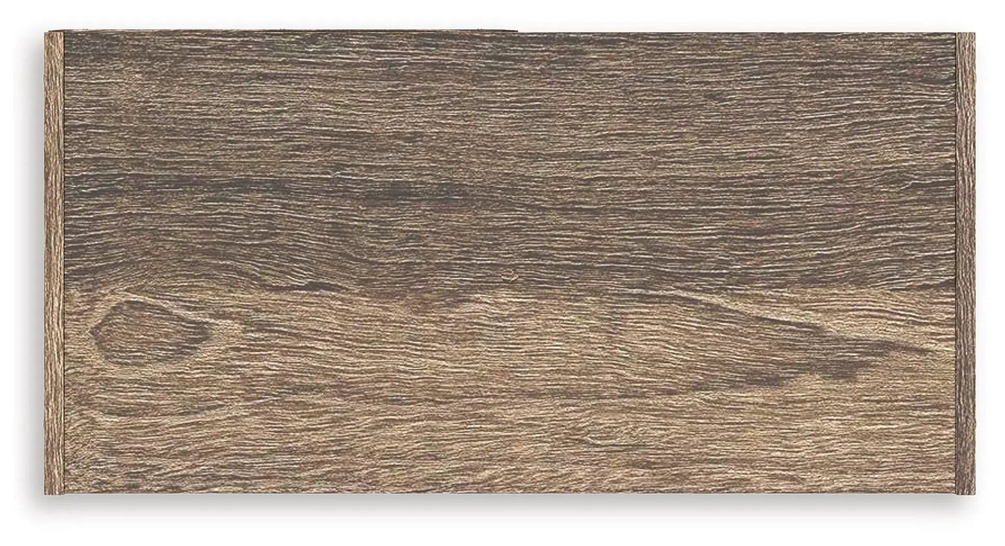 Shallifer Cube Organizer panel in dark wood grain finish brown veneer Unique Piece Furniture on Tampa Home & Garden Store