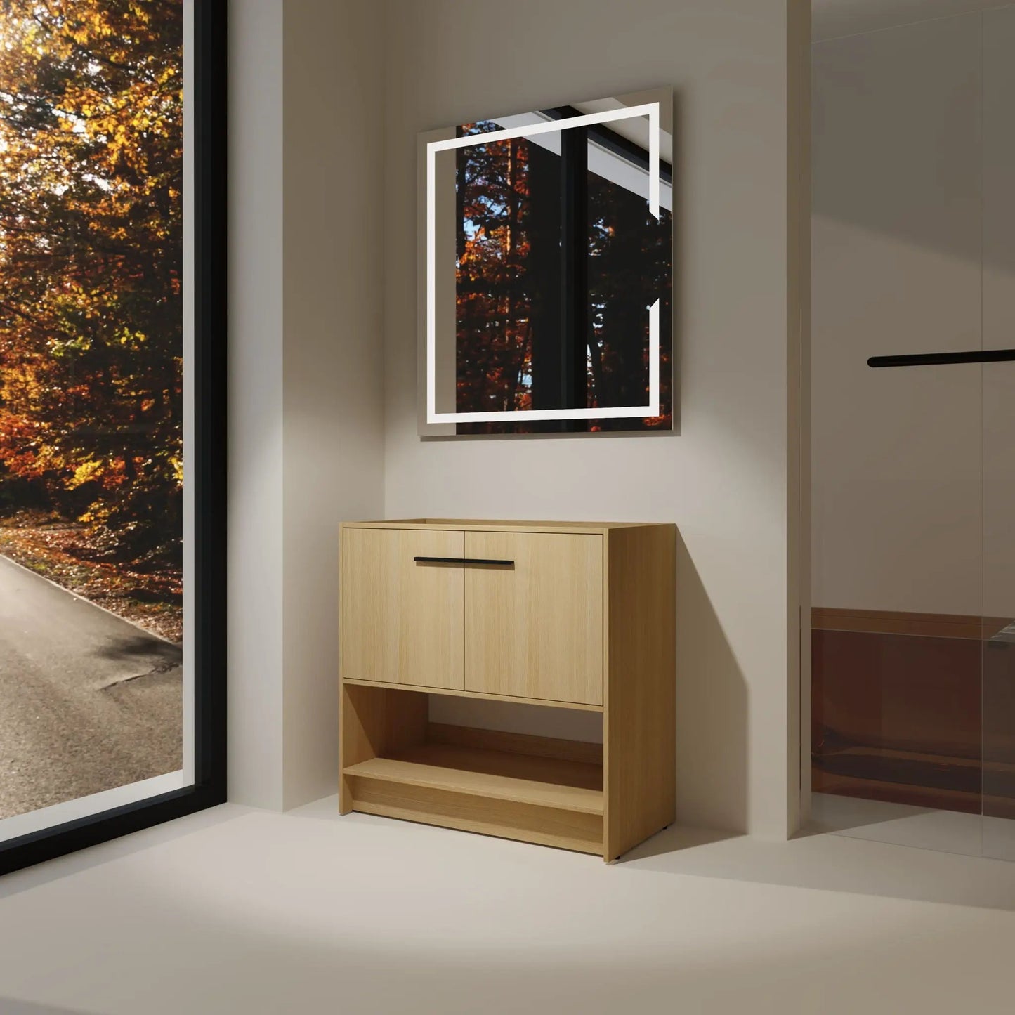 Sleek Freestanding Bathroom Vanity with Two Doors