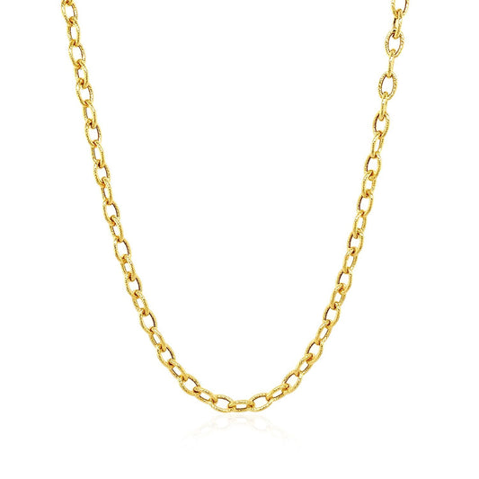 Necklace: 14k yellow gold textured-link chain, 3.5mm width on Tampa Home & Garden Store