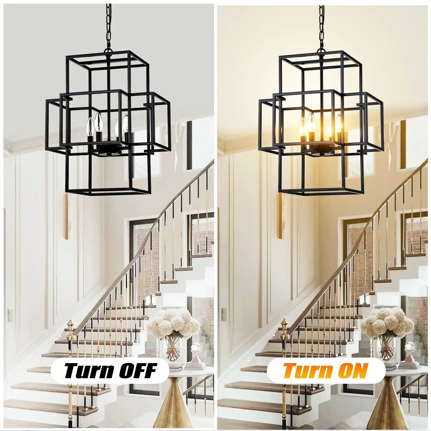 4 Light Metal Lantern Pendant Chandeliers