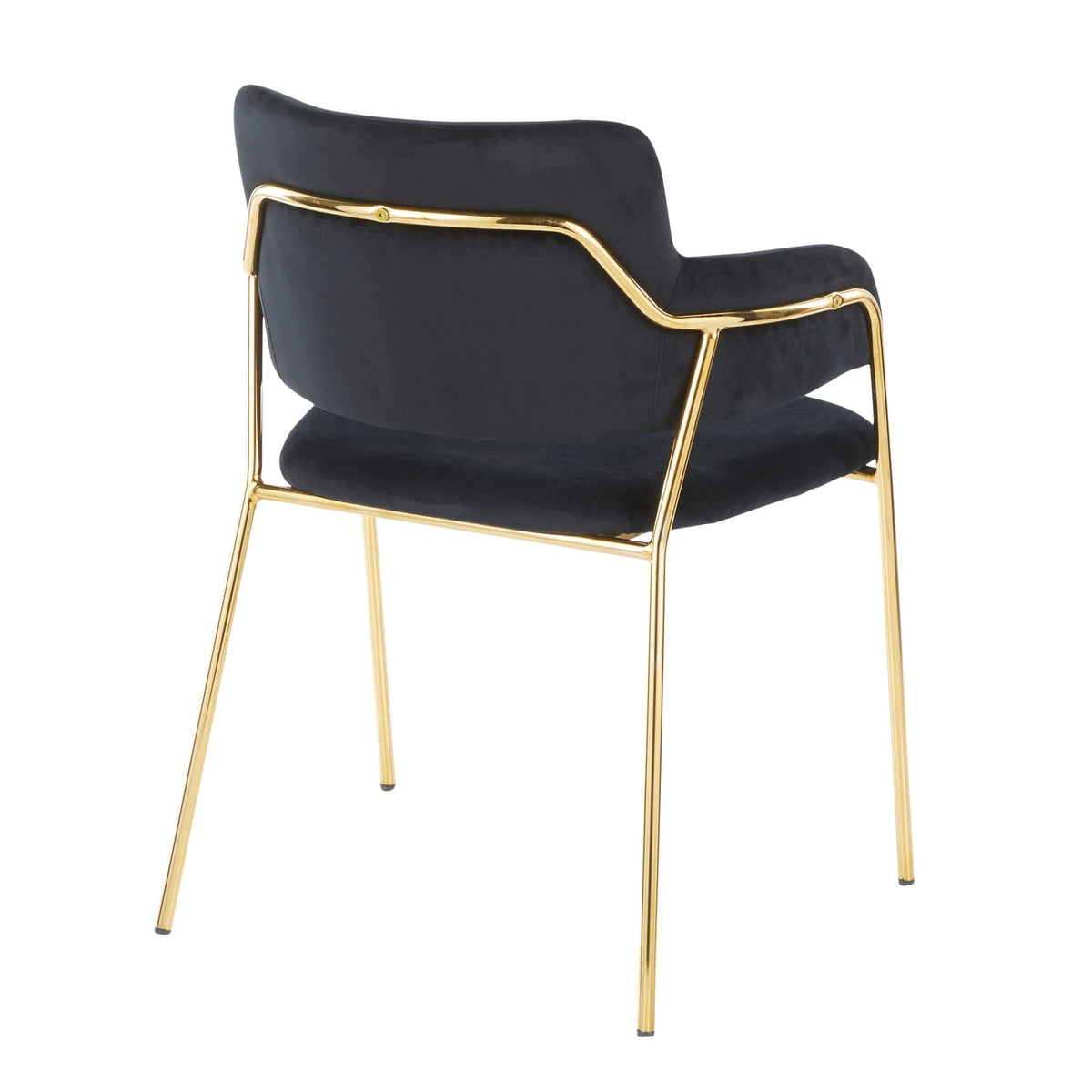 Contemporary padded-seat chair set by HouseOfZazla with dark upholstery and gold frame on Tampa Home & Garden Store