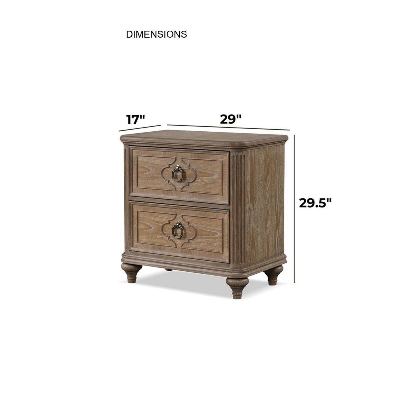 Nightstand oak rustic accent table with two drawers and USB A & C ports on Tampa Home & Garden Store