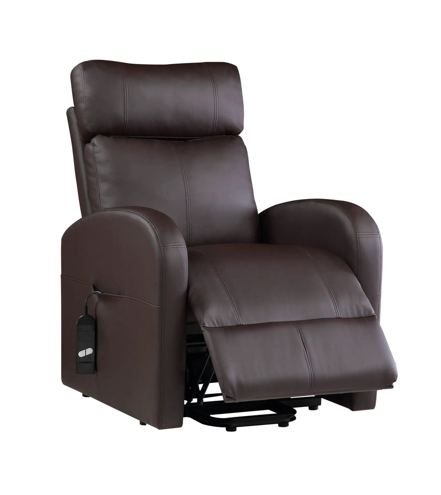 Ricardo Power Motion Recliner With Lift brown leather with side control Unique Piece Furniture on Tampa Home & Garden Store