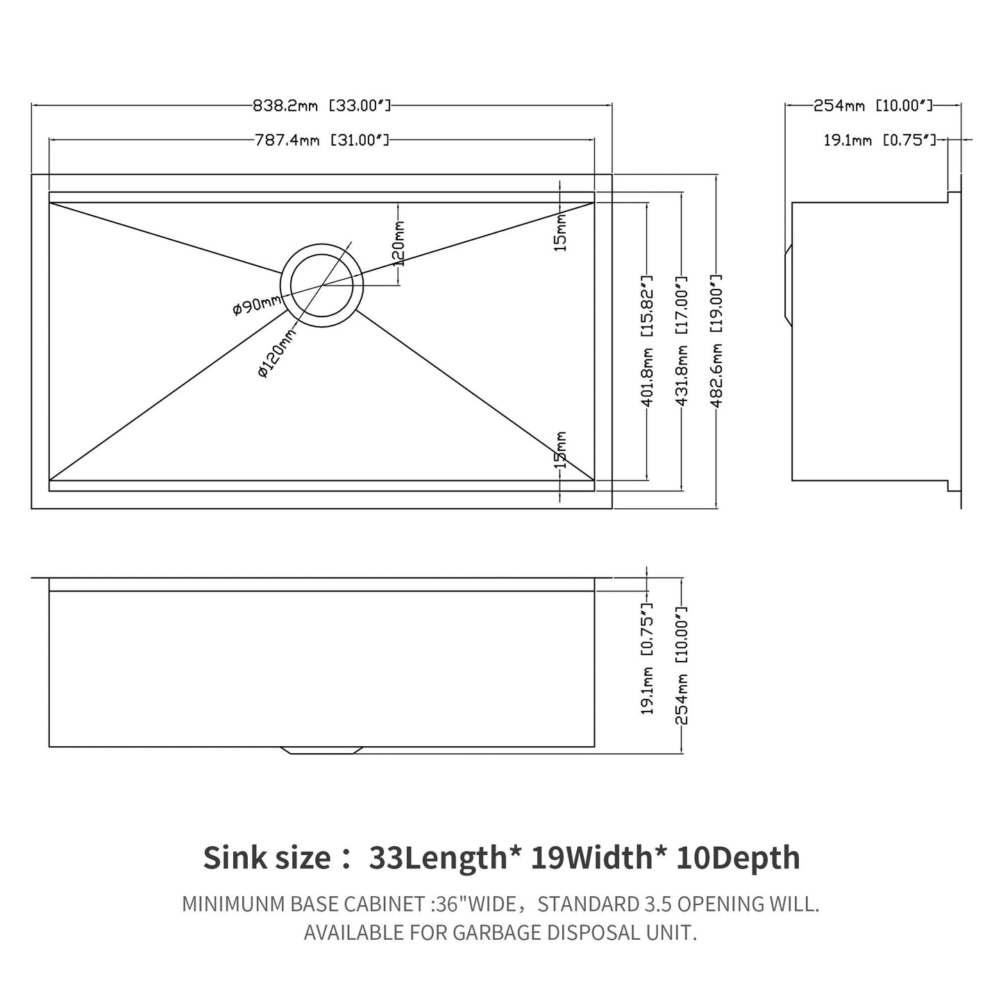 Premium single bowl undermount workstation sink with accessories black 16‑gauge stainless on Tampa Home & Garden Store