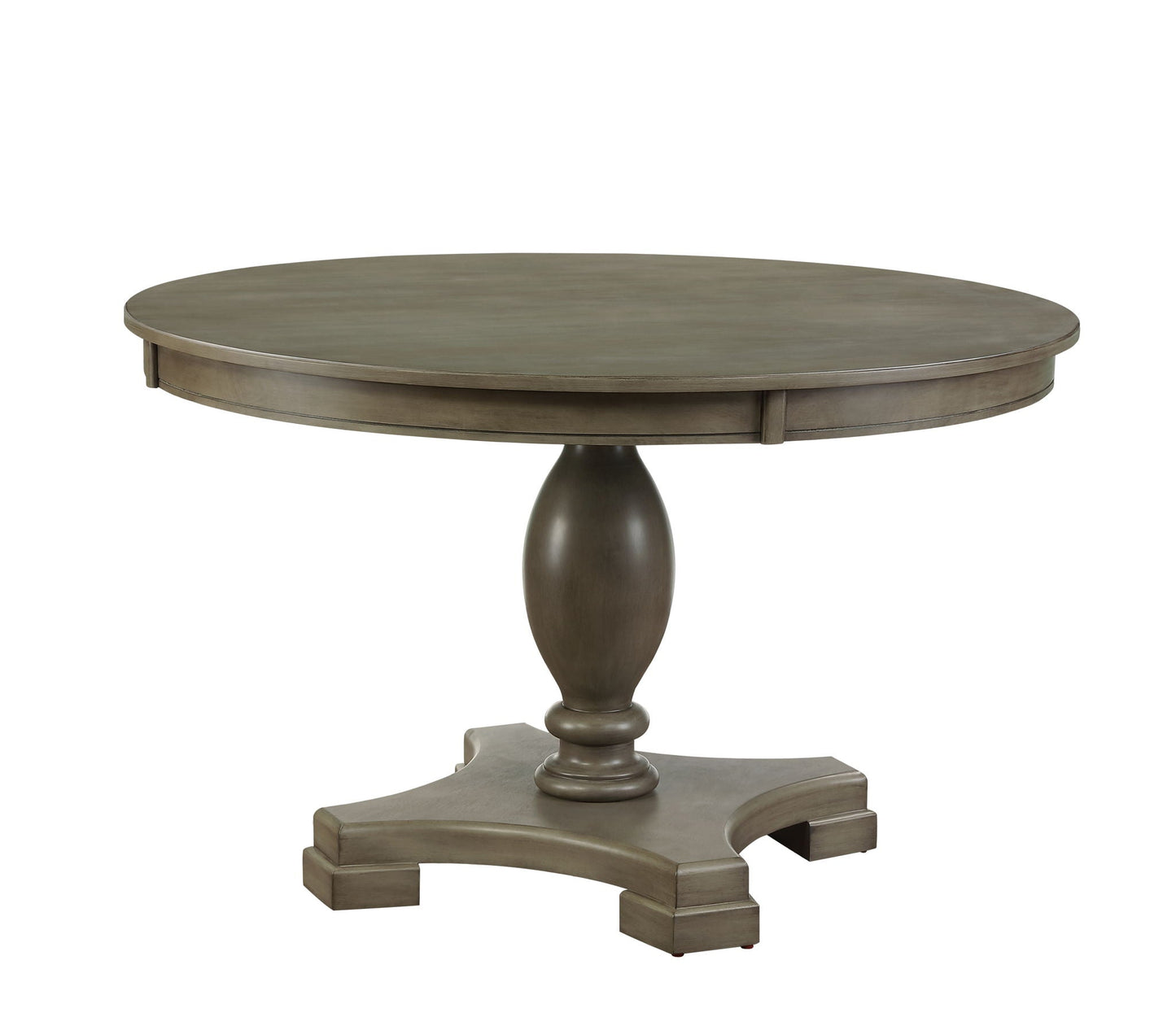 Waylon 5-Piece Dining Room Set round table in gray oak finish with pedestal base by HouseOfZazla on Tampa Home & Garden Store