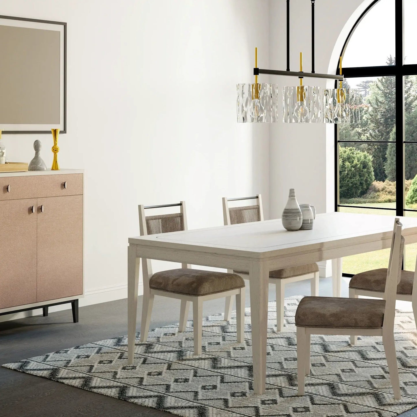 Rope Back Chair beige Carmel side chair by Unique Piece Furniture, set of 4 on Tampa Home & Garden Store