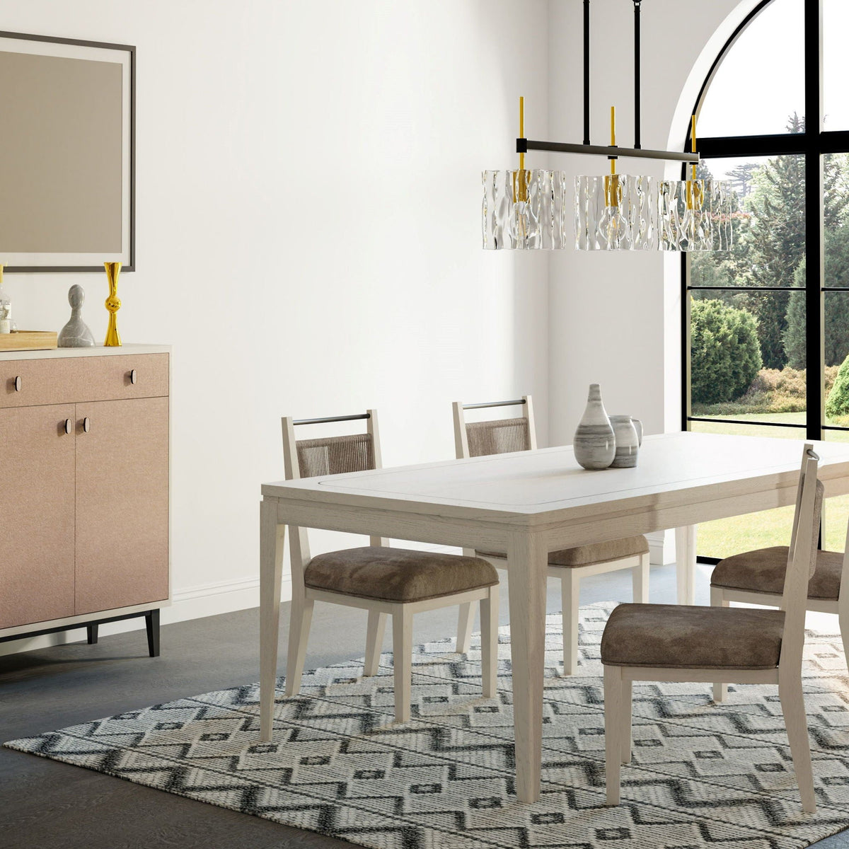 Rope-back dining chairs with solid wood frames, beige cushions, HouseOfZazla set of four on Tampa Home & Garden Store