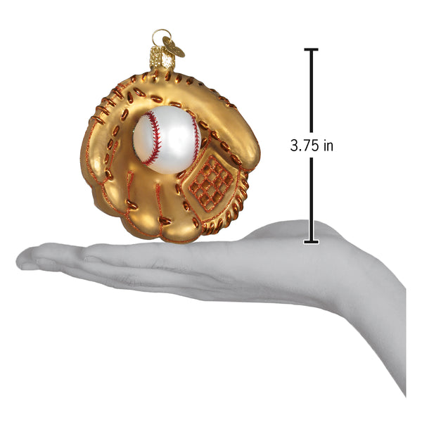 Adorno de cristal con forma de guante de béisbol