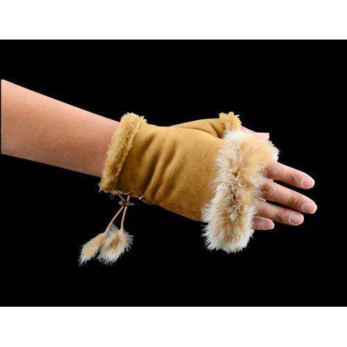 Texting Gloves Fur - Camel