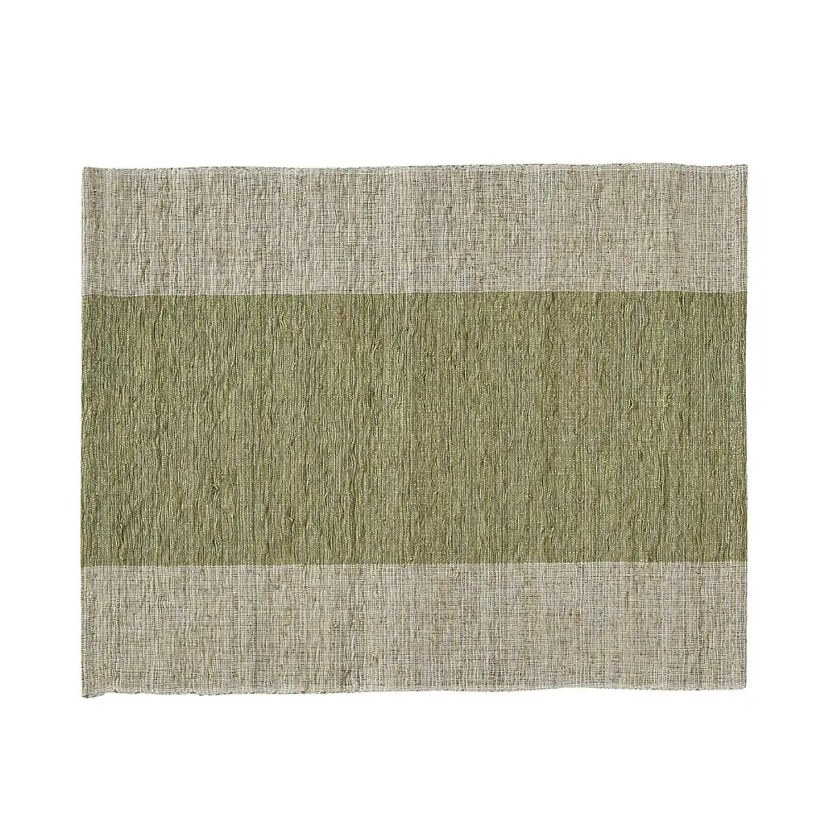 Hyacinth Stripe Sage Placemat Ecofriendly Cotton by The Country Christmas Loft on Tampa Home & Garden Store