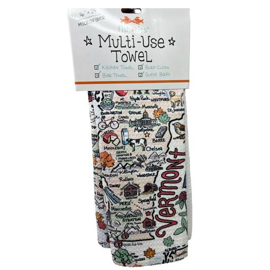 Multi-Use Towel Vermont microfiber kitchen towel with Vermont by Country Christmas Loft on Tampa Home & Garden Store