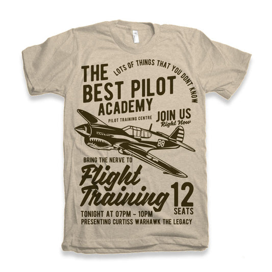 Flight Training Men's Bamboo Viscose/Organic Cotton tee beige Spun Bamboo on Tampa Home & Garden Store