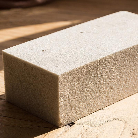 Flower Mud Dry Flower Foam Brick block beige foam crafting brick on wood surface on Tampa Home & Garden Store