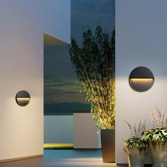 Led Stair Wall Light 3W aluminum wall fixtures, 2 circular with warm glow Moktan Sabai on Tampa Home & Garden Store