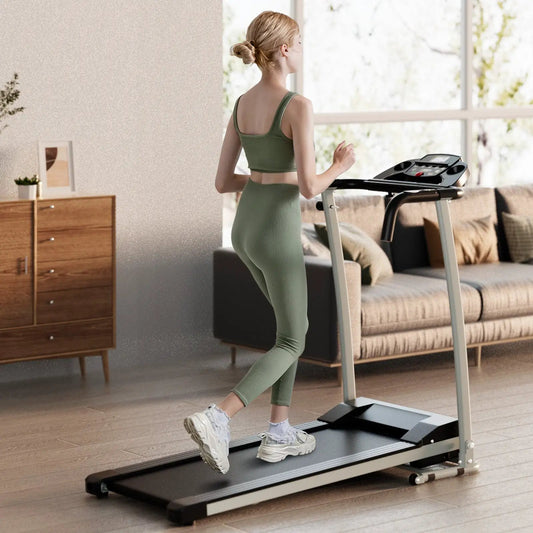Folding treadmill DirectDeals 12 preset programs LCD display black/metal frame compact design on Tampa Home & Garden Store