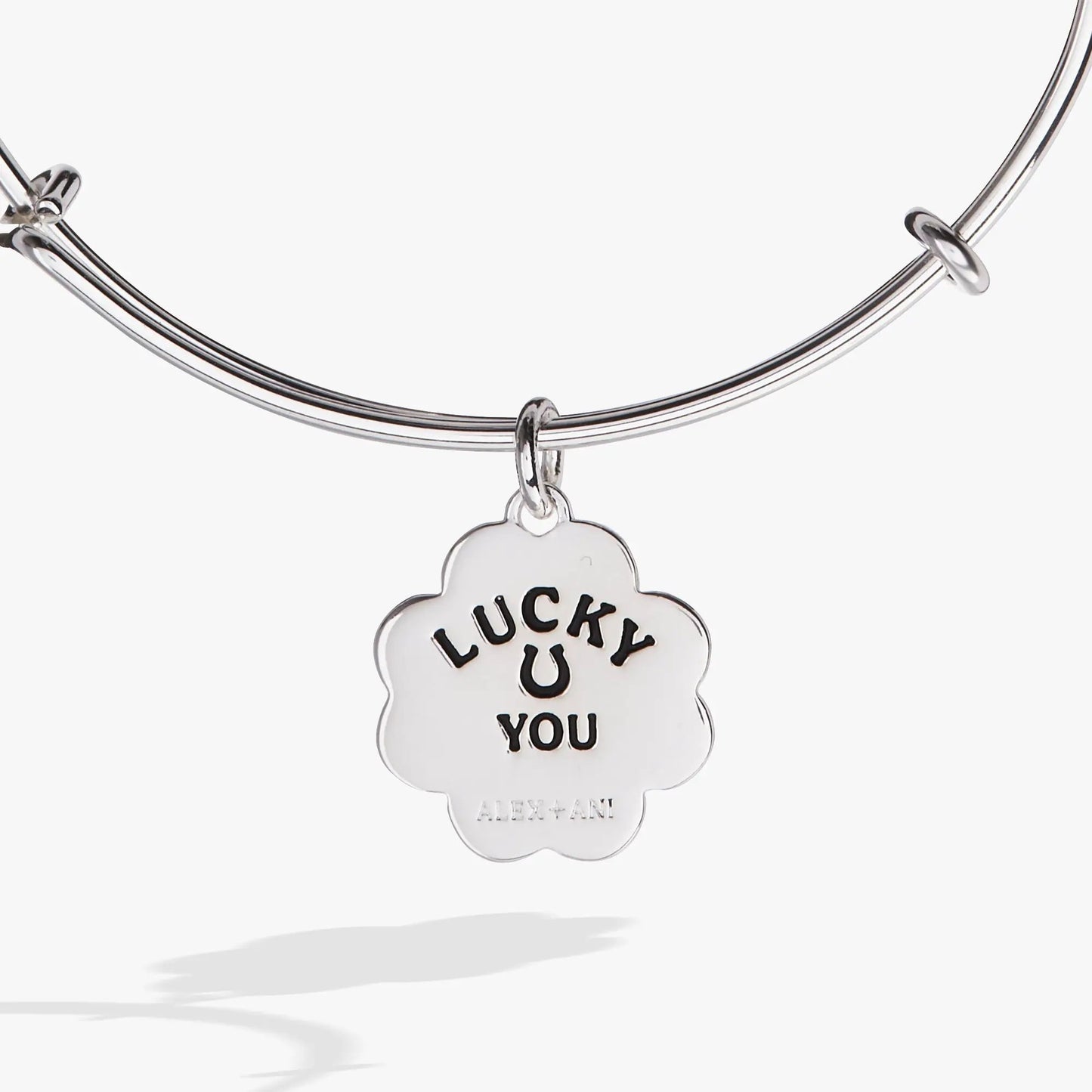 Four Leaf Clover Charm Bangle with Celtic Luck
