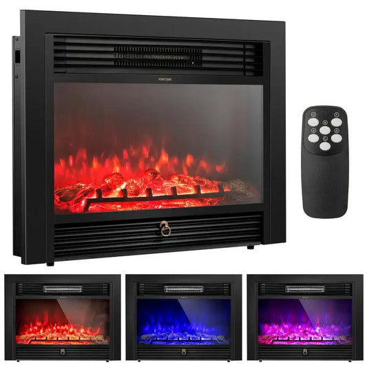28 Inch Recessed Electric Fireplace DirectDeals remote, black finish, 4 flame colors on Tampa Home & Garden Store
