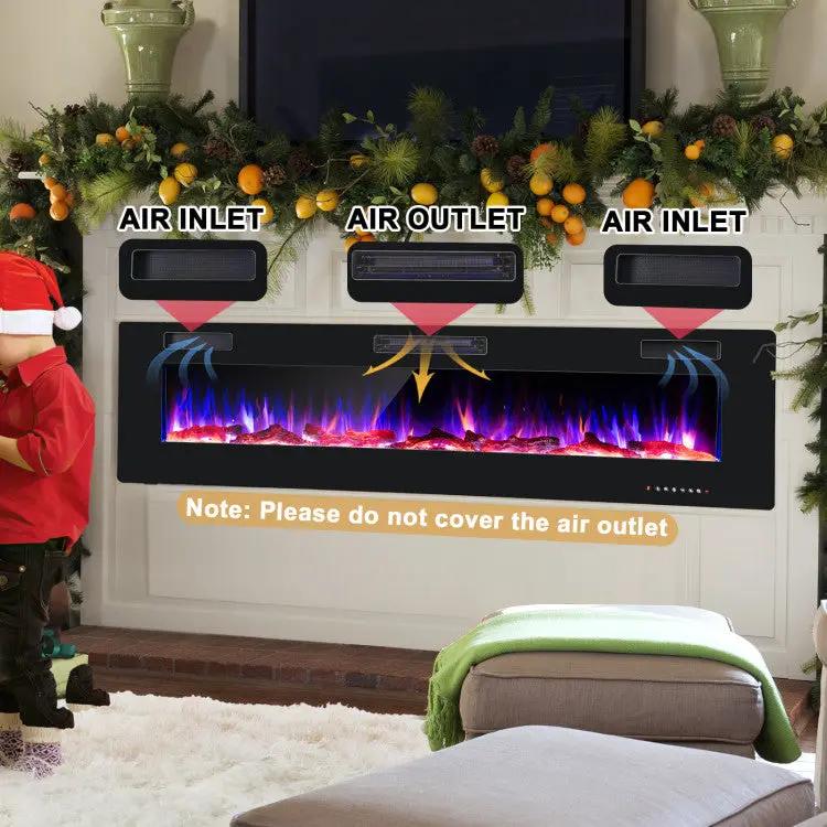 68" Ultra-Thin Recessed Electric Fireplace - Tampa Home & Garden Store