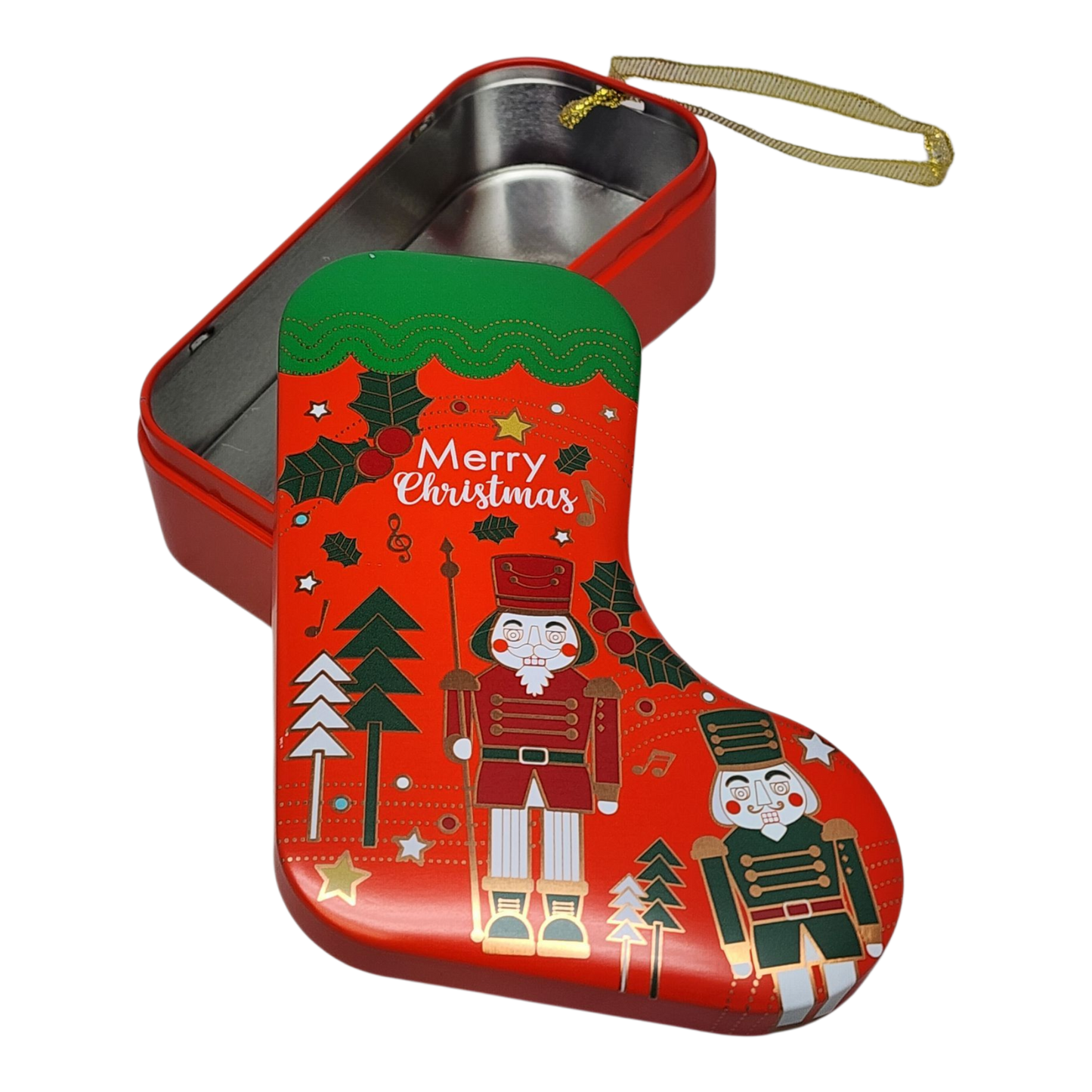 Adorno navideño de lata de galletas - Feliz Navidad