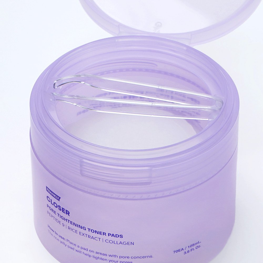 FRANKLY Closer Pore Tightening Toner Pads lavender jar with metal tweezer, 70 pads 105ml on Tampa Home & Garden Store