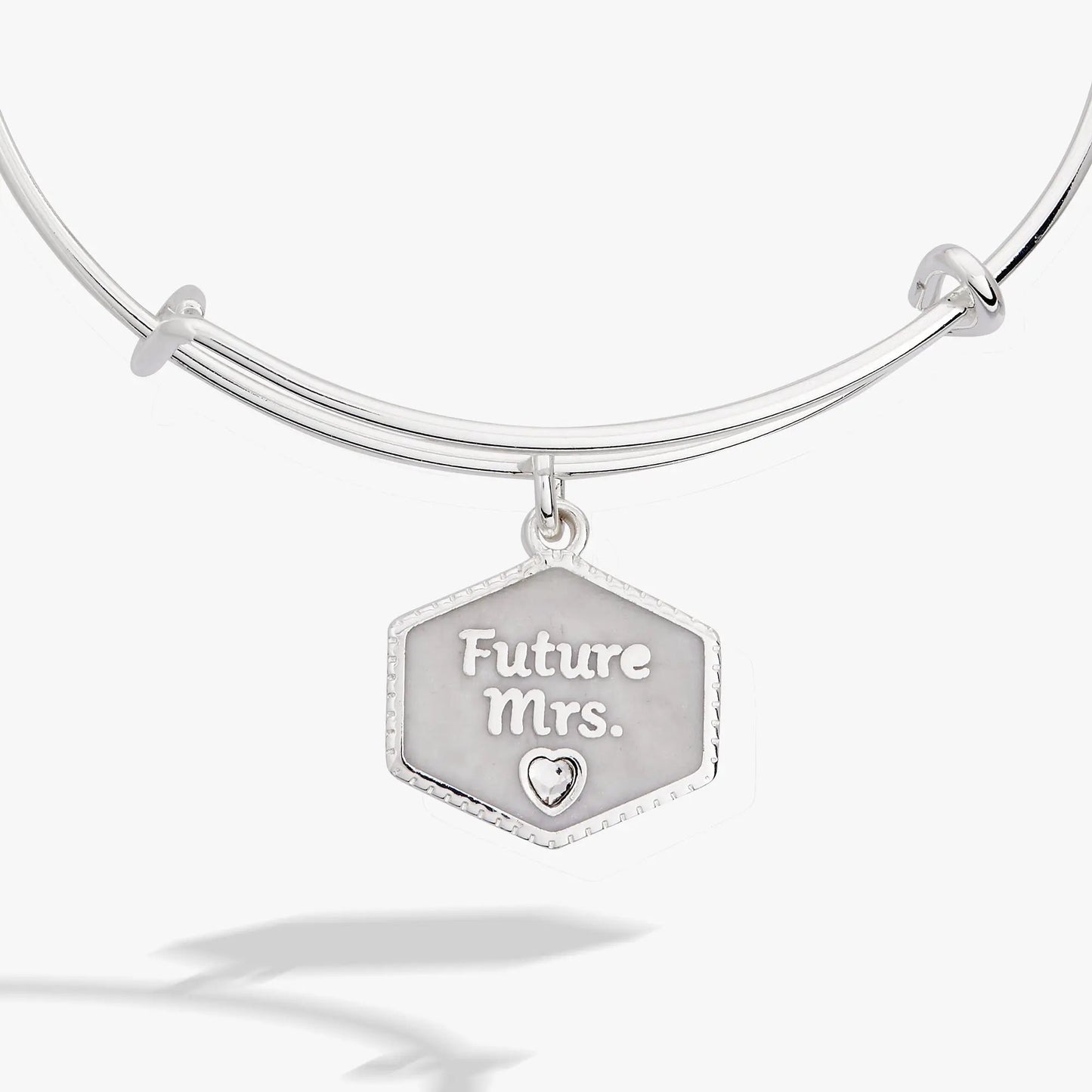 Future Mrs Mother of Pearl Charm Bangle Bracelet
