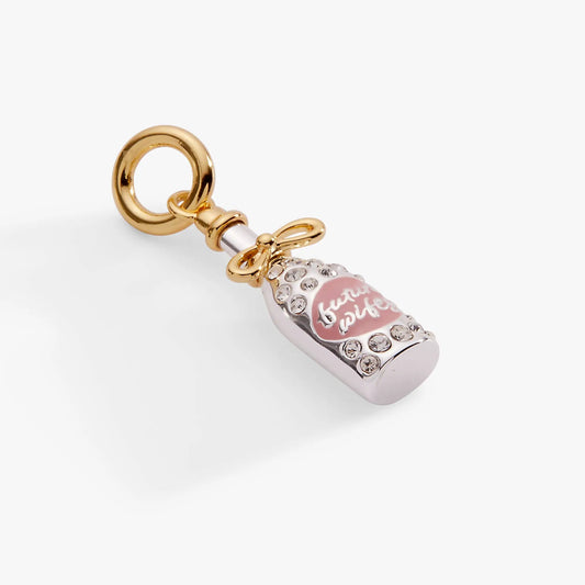 Future Wifey crystal champagne charm gold-tone pendant with pink enamel and crystal accents on Tampa Home & Garden Store