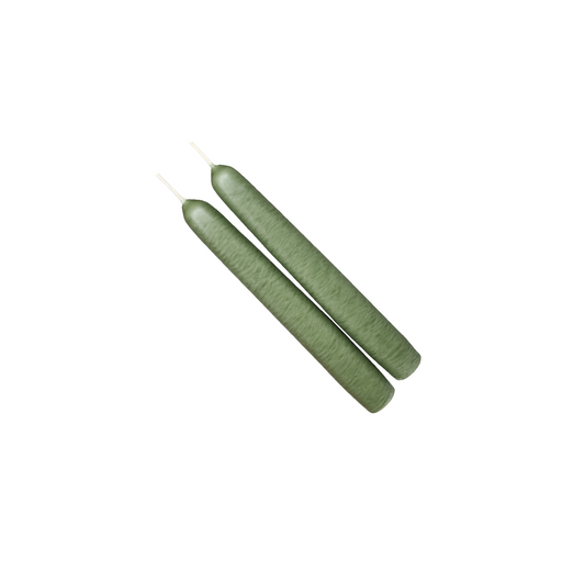 Mole Hollow Taper Pair Colonial Green 12-Inch Candles, 2-pack on Tampa Home & Garden Store