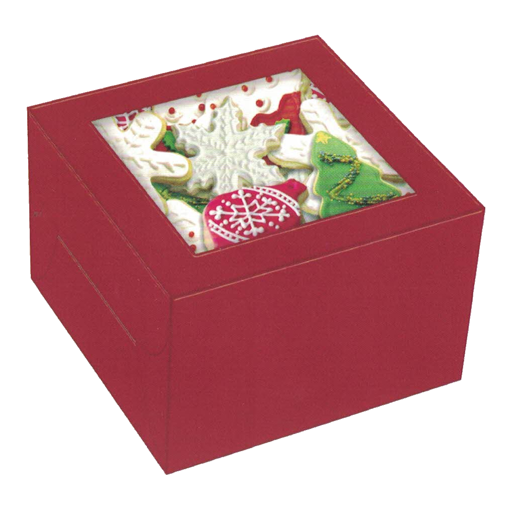 Square cookie box 2-pack red with window by The Country Christmas Loft gift boxes & tins on Tampa Home & Garden Store