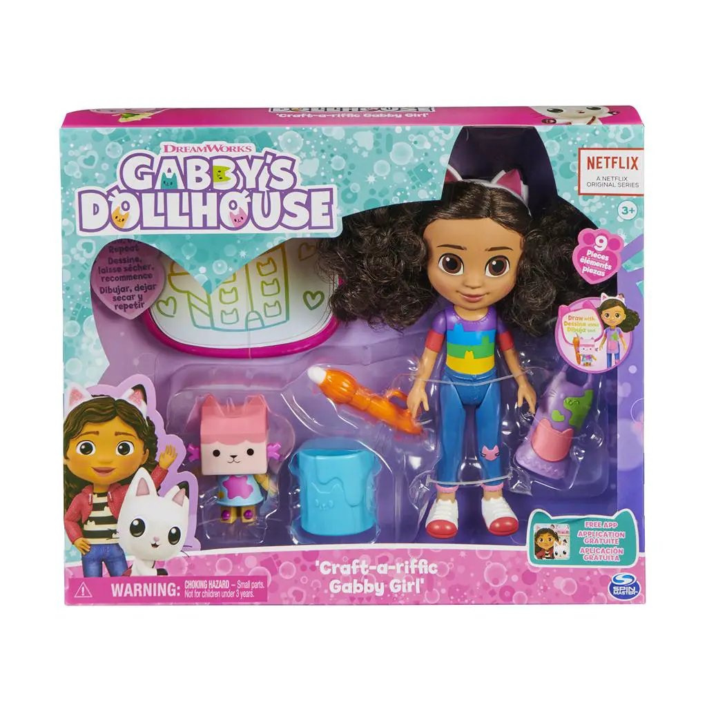 DreamWorks Gabby Girl doll from Gabby's Dollhouse Craft-a-riffic set with cat figure on Tampa Home & Garden Store