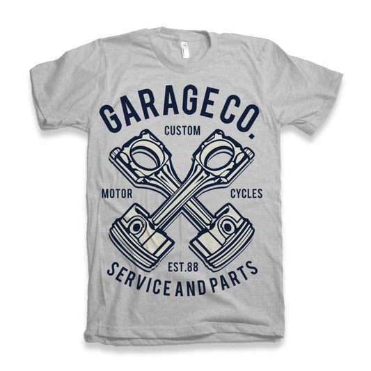 Garage Co men's graphic T-shirt bamboo viscose/organic cotton with navy crossed piston print on Tampa Home & Garden Store