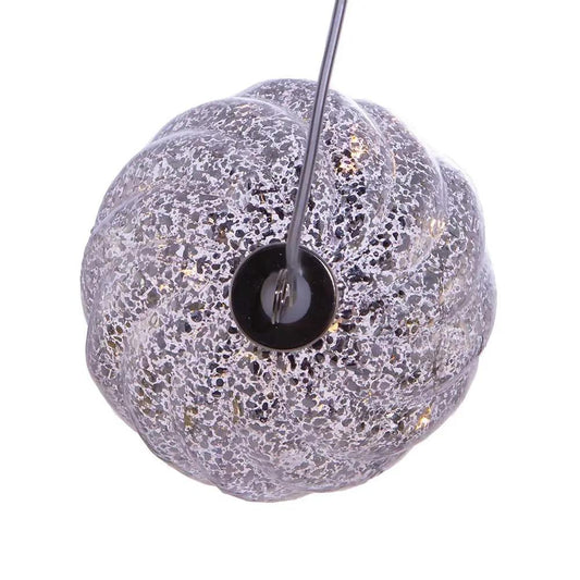 Lighted USB Gold and Silver Glass Ball Ornament with glittery speckled finish on Tampa Home & Garden Store