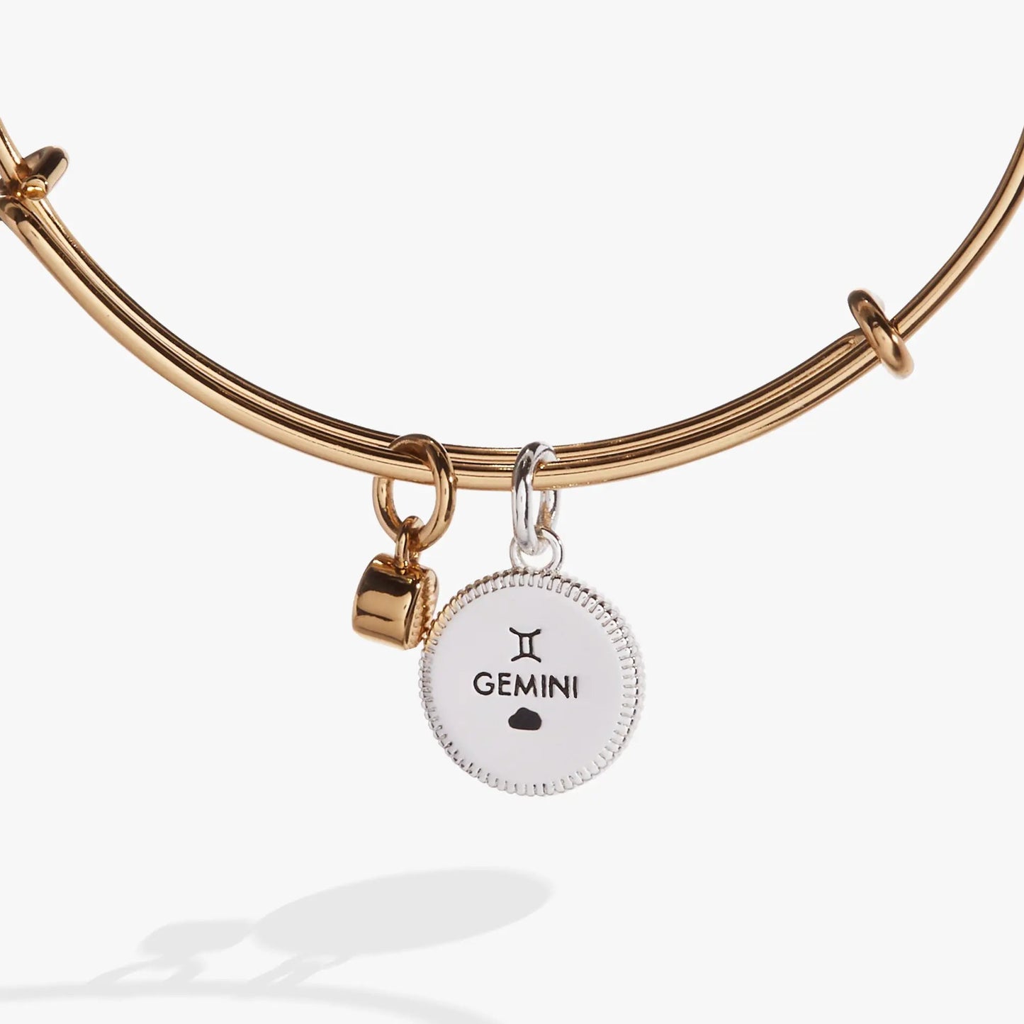 Gemini Zodiac Charm Bangle, rose-gold tone with white round Gemini charm by Alex and Ani on Tampa Home & Garden Store