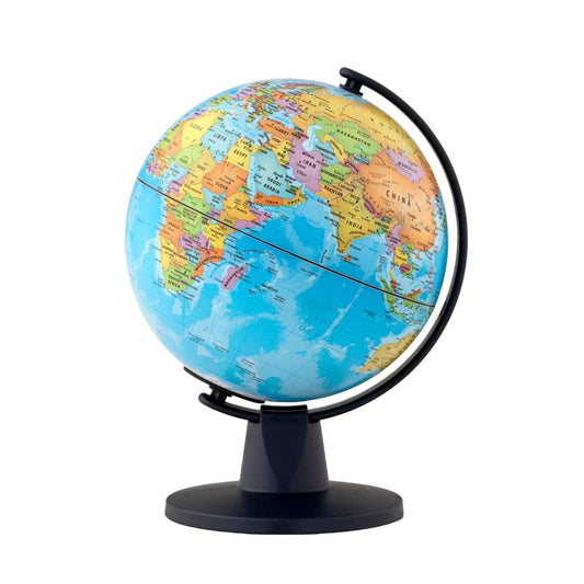 GeoClassic Globe Coin Bank for Kids by Ultimate Globes, colorful world globe on a dark stand on Tampa Home & Garden Store