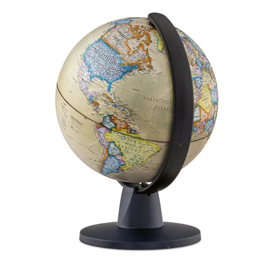 GeoClassic Antique Desktop Globe 6 Inch beige map on dark blue stand Ultimate Globes on Tampa Home & Garden Store