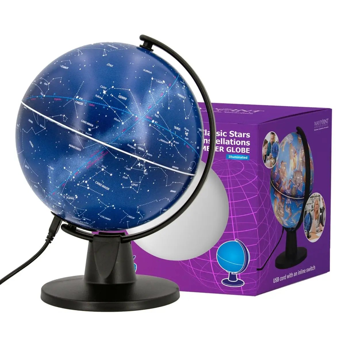GeoClassic Stars Globe for kids, blue illuminated star map globe on stand by Ultimate Globes on Tampa Home & Garden Store