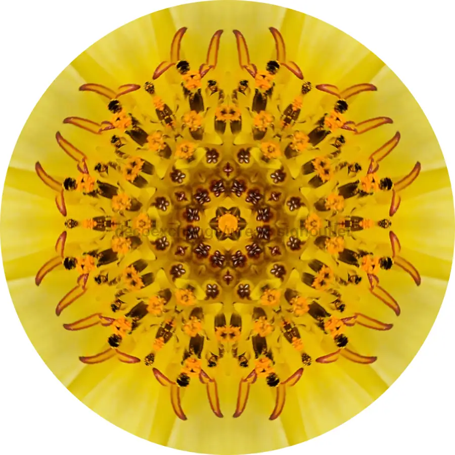Geometric Flower Center, Yellow Flower Center DECOE-W-FC-0015, 6" Wood Flower Center - Tampa Home & Garden Store